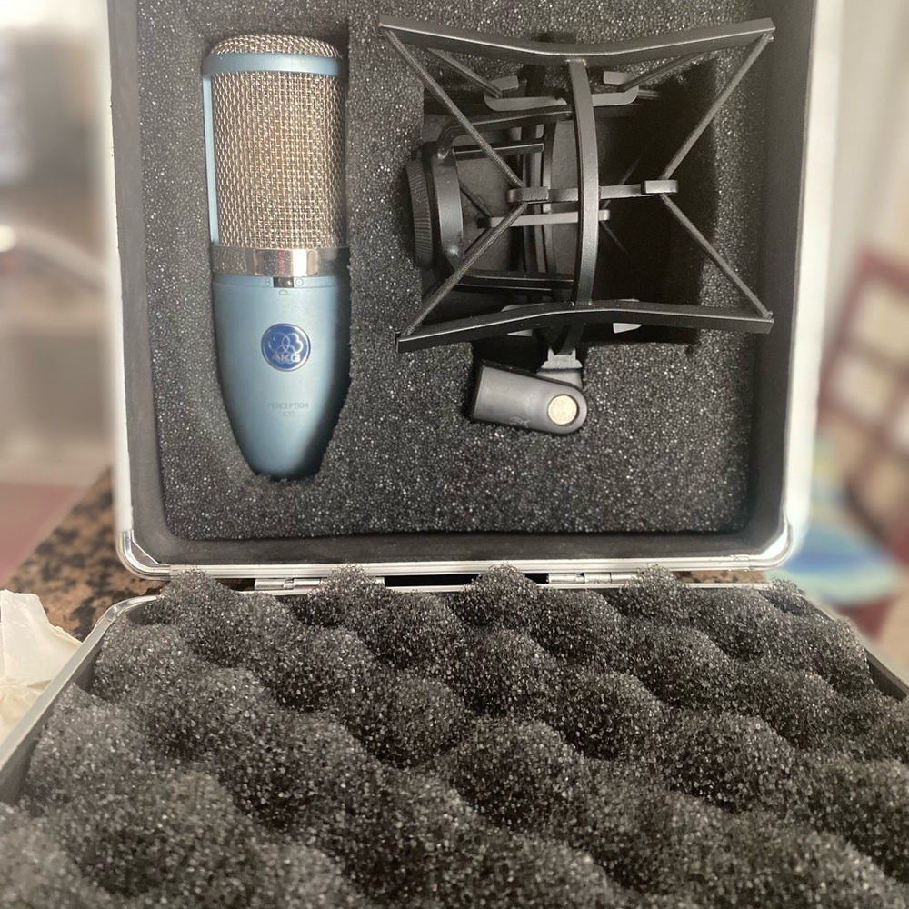 Awesome AKG microphone with blue coat
